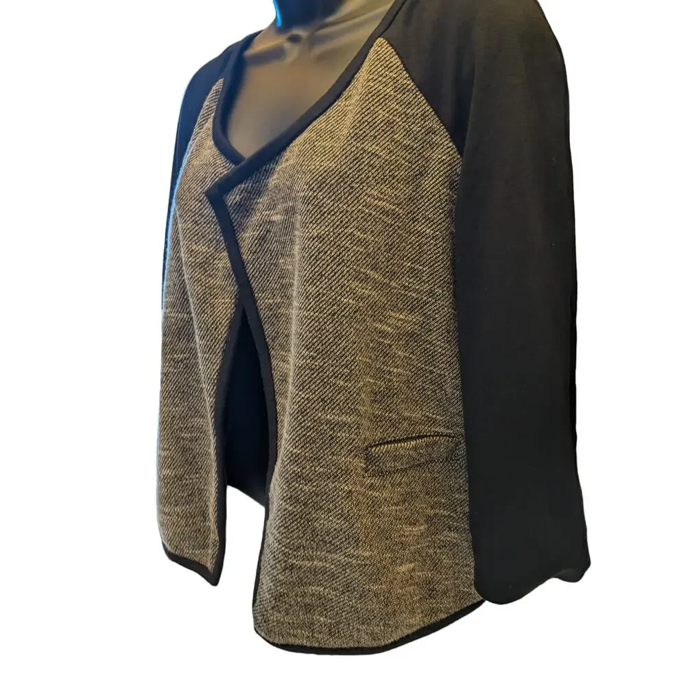 Dana Buchman Open Front Cardigan Jacket Blazer Womens 10 Sophisticated Chic Work